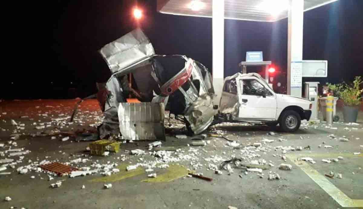 Carro en Cereté explotó en estación de servicio y dejó tres heridos