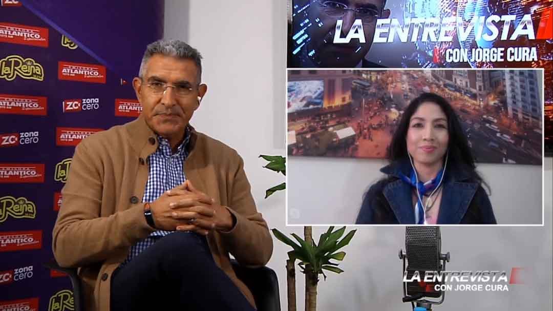 Jorge Cura en entrevista  Hilda Salas, periodista colombiana en Madrid, España
