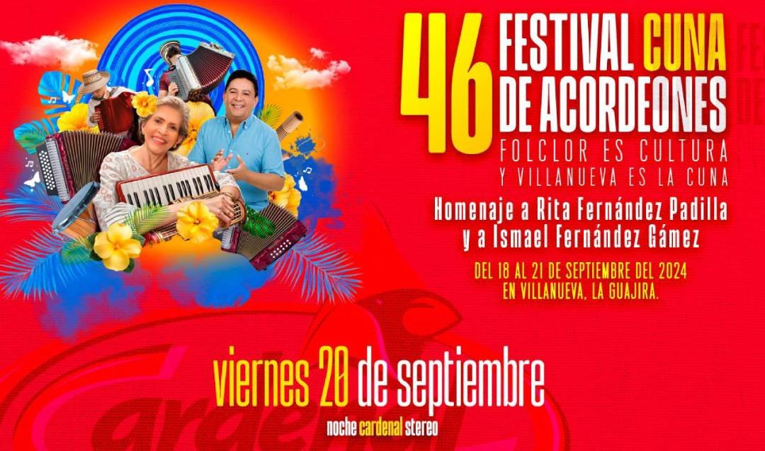 La Fundación Festival Cuna de Acordeones  abrió las inscripciones para el 46 Festival Cuna de Acordeones de Villanueva, La Guajira