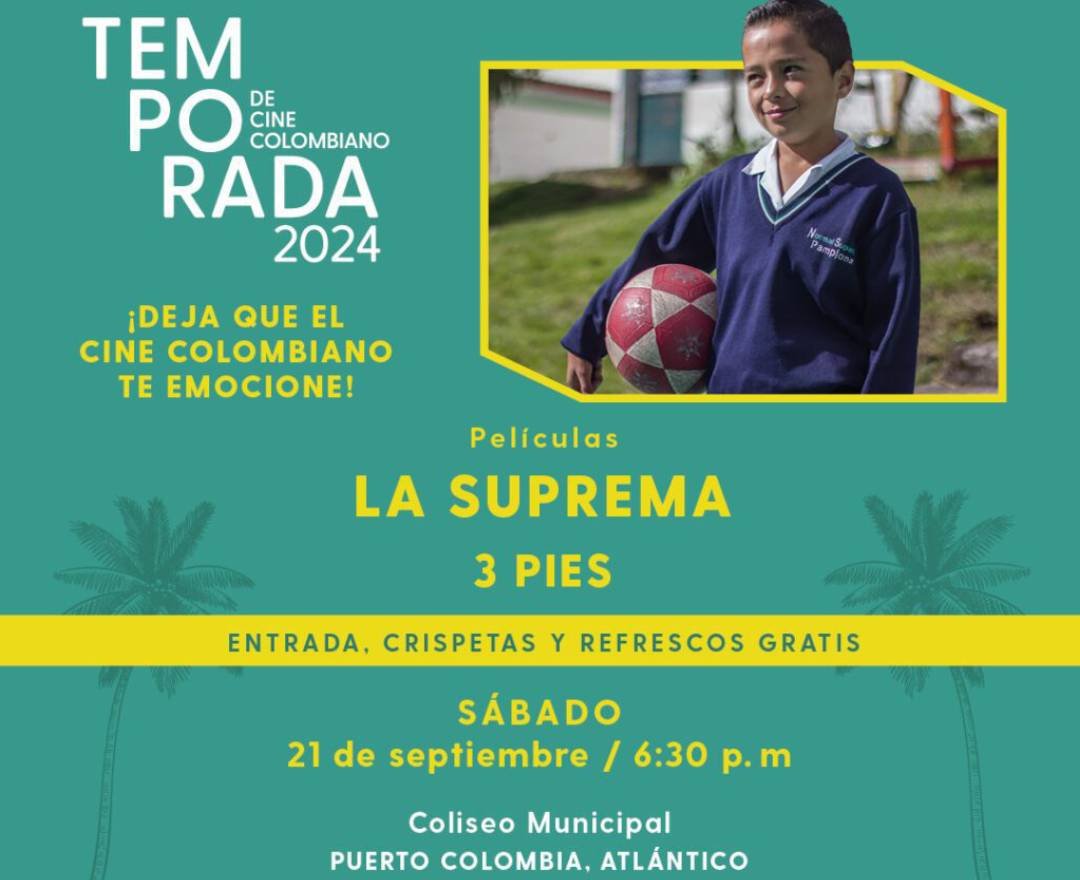 Este viernes y sábado la temporada de cine colombiano llega a Puerto Colombia