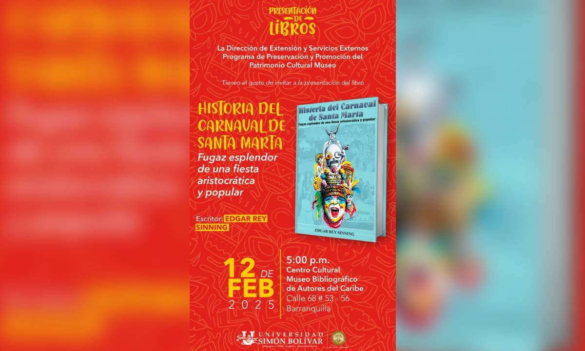 Edgar Rey Sinning presenta su libro en Barranquilla,  «Historia del carnaval de Santa Marta»