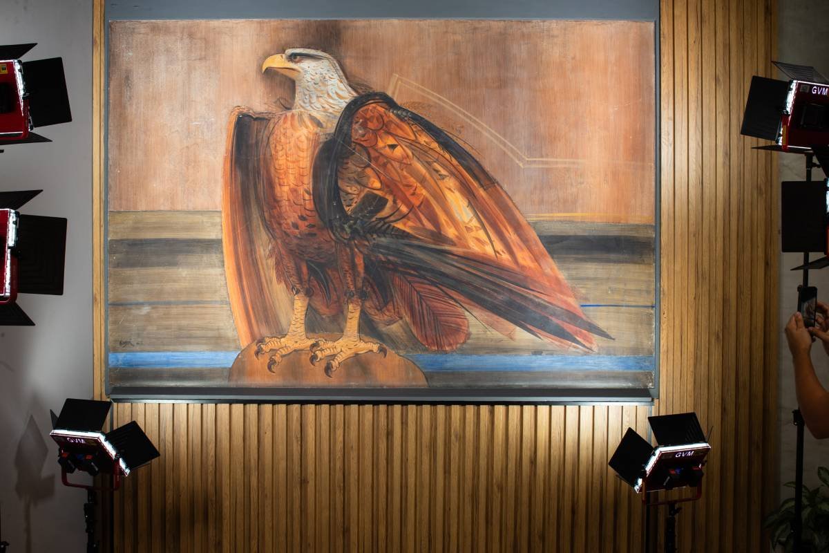 El mural ‘Águila’, original del maestro Alejandro Obregón, fue restaurado y trasladado al restaurante Bocas de Ceniza del Edificio Mario Santo Domingo de la Uninorte