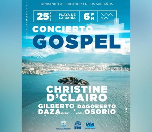 Este viernes 25 de julio, será el gran debut de los conciertos en el marco de la Fiesta del Mar ‘Santa Marta 500 Años, todos están invitados al concierto góspel