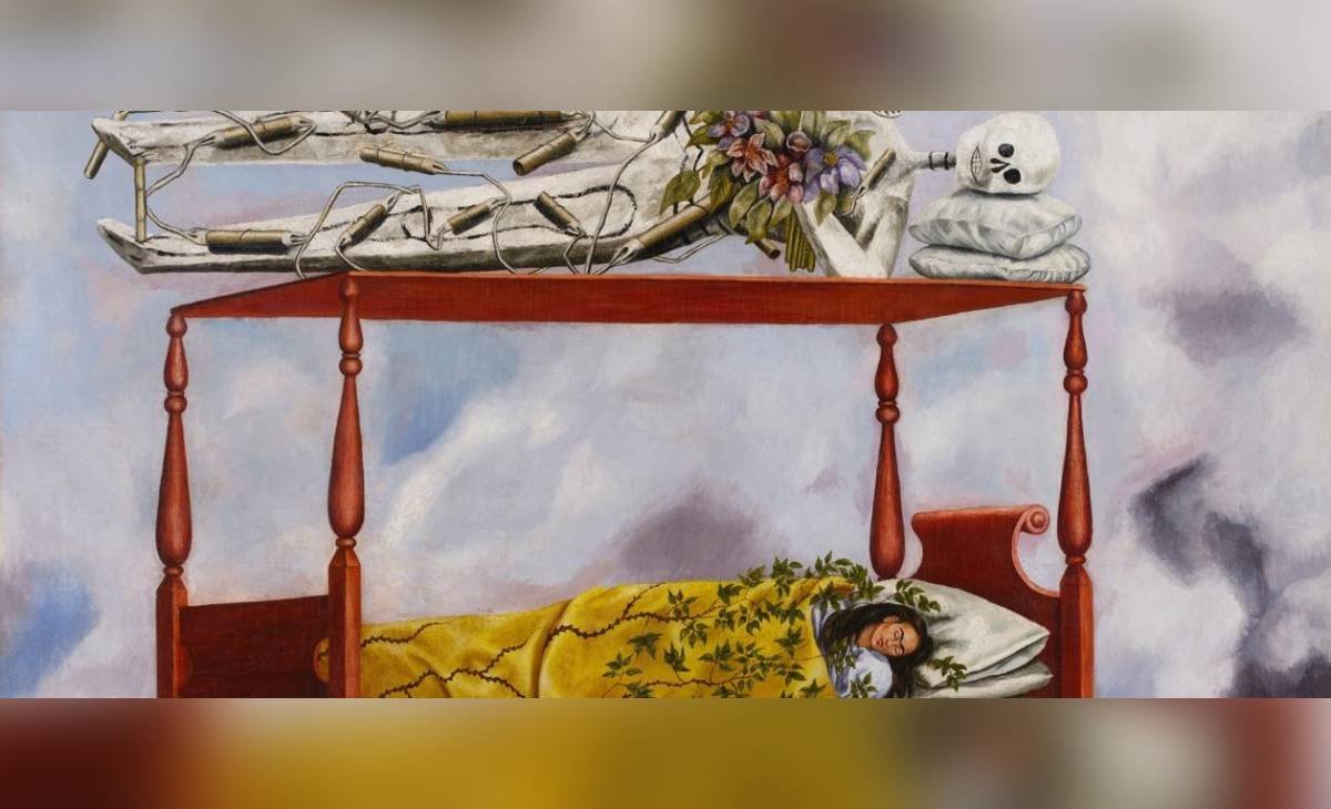 El autorretrato surrealista ‘El Sueño (La cama)’, de la pintora mexicana Frida Kahlo, que se subastará este jueves en Nueva York